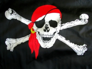 Флаг пиратский 15х20 см