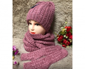 Набор зимний (шапка + шарф + перчатки)